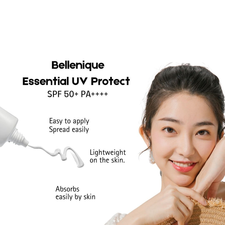 Bellenique Essential UV Protect SPF 50+ PA++++ Easy to apply Spread easily Light weight on the akin Absorbs easily by the skin