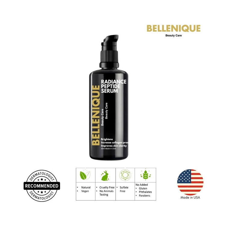 Bellenique Radiance Peptide Serum Brightens Evens skin tone 30ml Made in USA