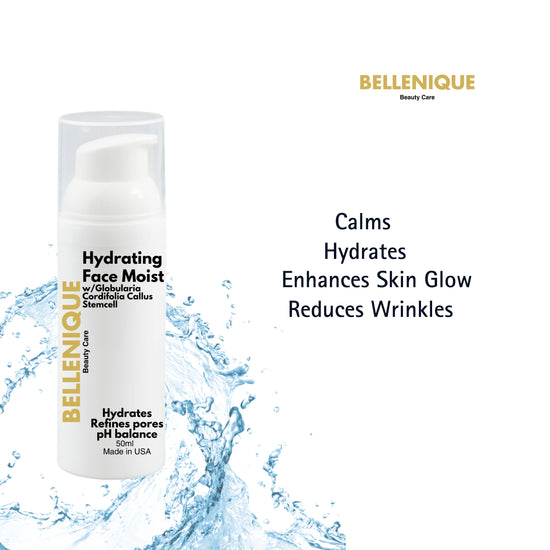 Bellenique Face Hydrating Moist  with Globularia Cordifolia Callus Stemcell Hydrates and Calms Reduces wrinkles  Enhances skin glow 50ml Made in USA