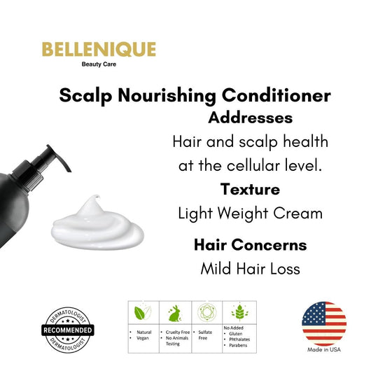 2024 Bellenique Scalp Nourishing Conditioner w/Swiss Apple Stem Cell Promotes healthier, thicker, stronger and younger hair and scalp! 250ml Made in USA