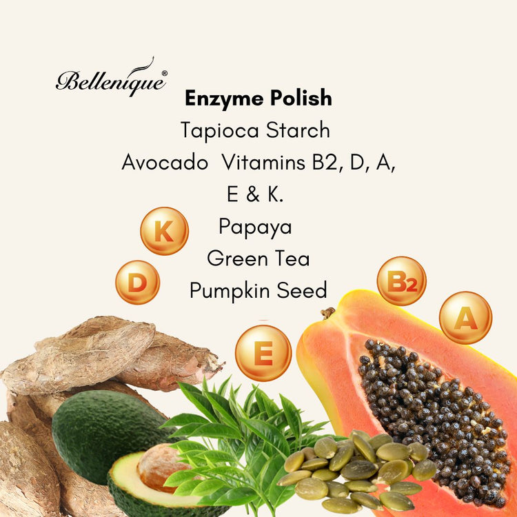 Bellenique Enzyme Polish Removes toxins Help eliminates bacteria Clear clog pores 60ml Made in USA - BEAUT.