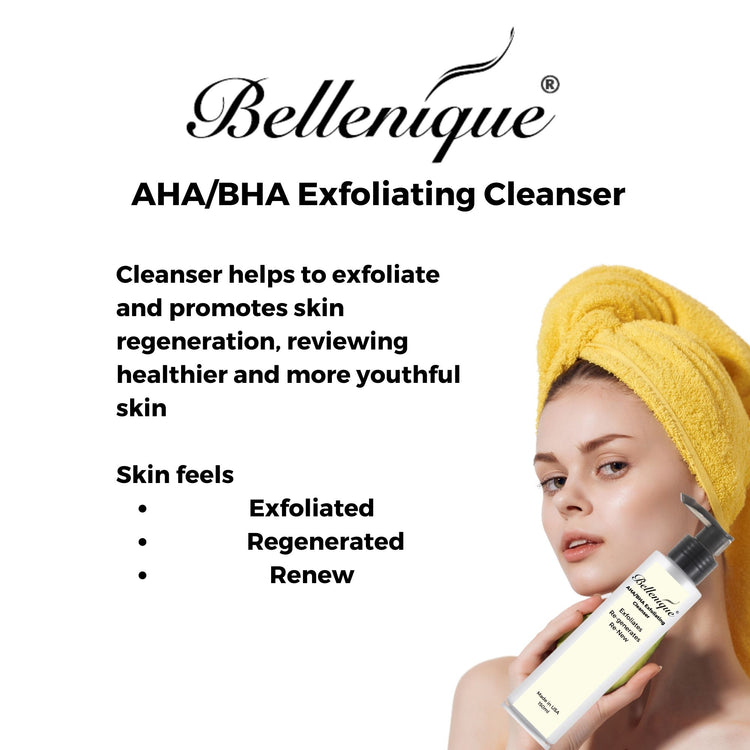 Bellenique BHA/AHA Exfoliating Cleanser accelerate the natural skin renewal process. 150ml Made in USA - BEAUT.