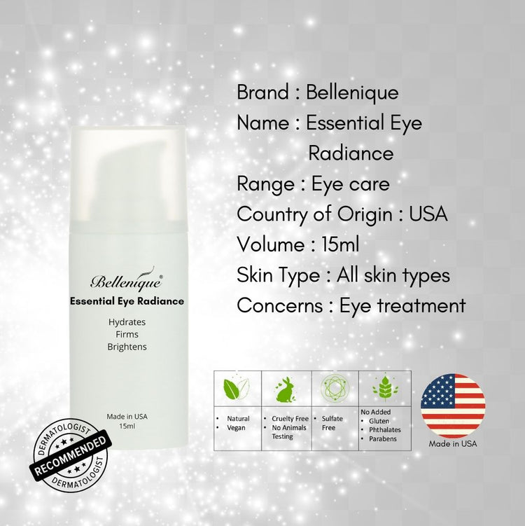 Bellenqiue Essential Anti-Puff DE-PUFF FIRMS and TIGHTENS 15ml Made in USA - BEAUT.
