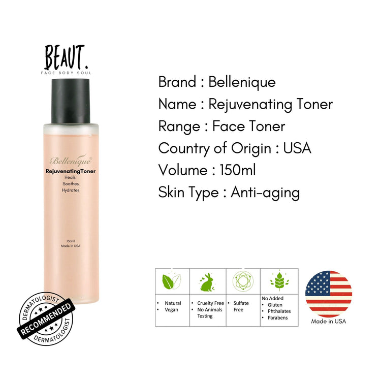 Bellenique Rejuvenating Toner Heals Soothes Hydrates 150ml Made in USA - BEAUT.
