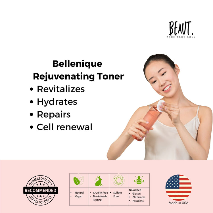 Bellenique Rejuvenating Toner Heals Soothes Hydrates 150ml Made in USA - BEAUT.