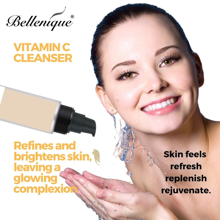 Bellenique Vitamin C Cleanser is Sulfate free. Refines skin texture, reduces wrinkle appearance. 150ml Made in USA - BEAUT.