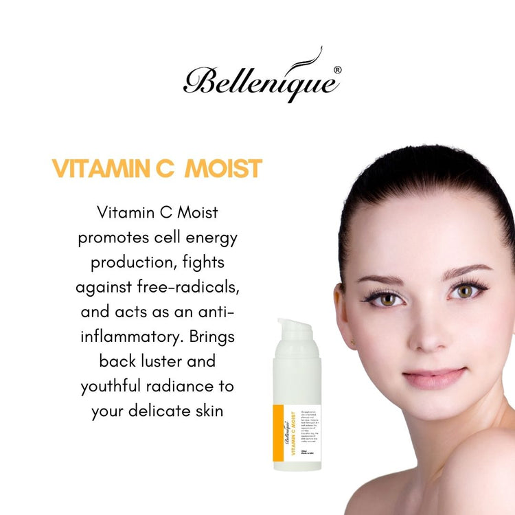 Bellenique Vitamin C Moist brightens and energizes your complexion without drying the skin. 50ml Made in USA - BEAUT.