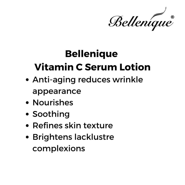 Bellenique Vitamin C Serum Lotion Refines and brightens skin, leaving a glowing complexion 150ml Made in USA - BEAUT.