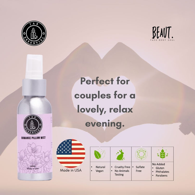 JAS ESSENTIAL Romance Room Mist Spray/Pillow Spray 100ml Made in USA - BEAUT.