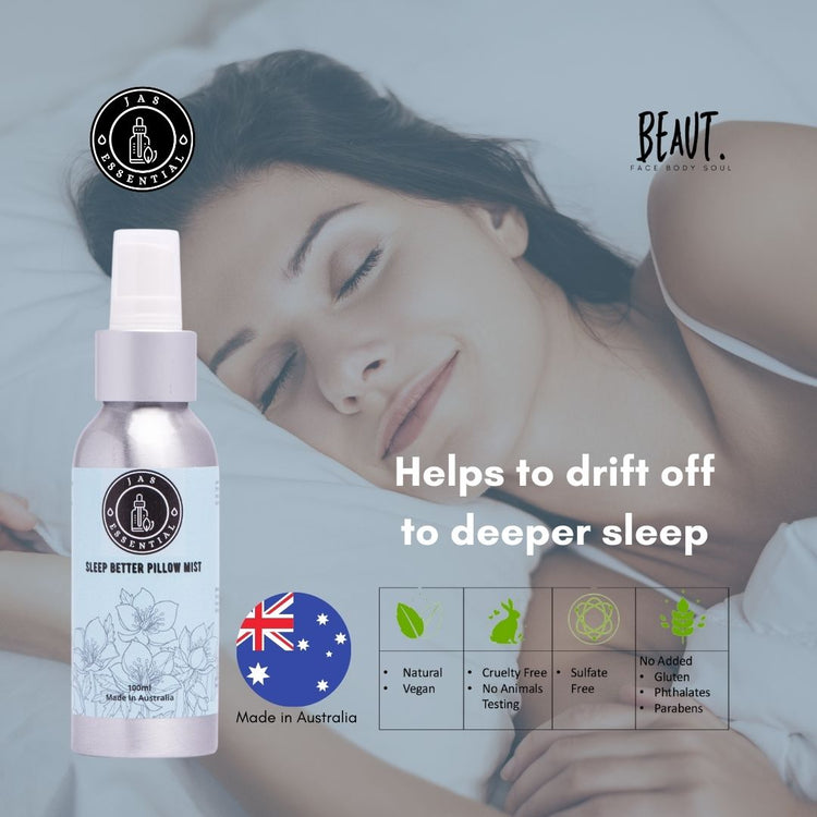 JAS ESSENTIAL Sleep Better Pillow Mist 100ml Made in Australia - BEAUT.