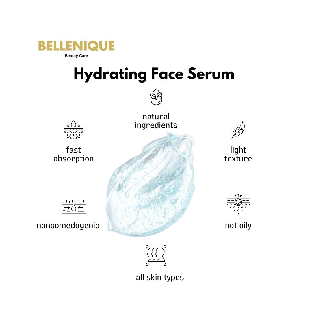 Bellenique Hydrating Face Serum Light weighted Fast absorbing Non comedogenic Suits all skin type