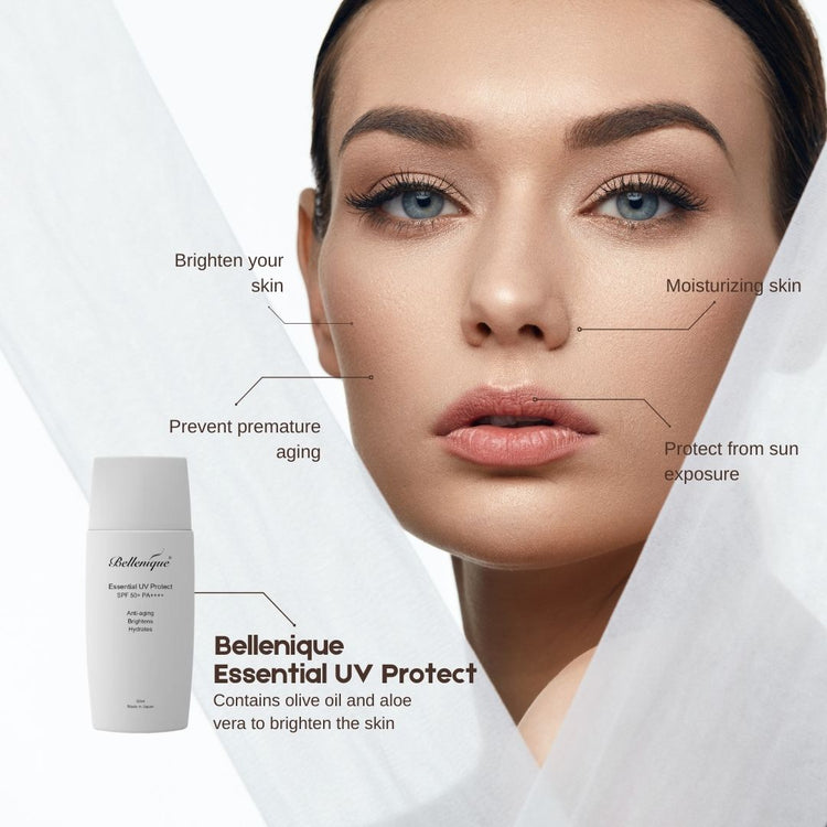 Bellenique Essential UV Protect   SPF 50+ PA++++ Prevents Premature aging  Brightens your skin Moisturizing Skin  Protect from Sun Exposure