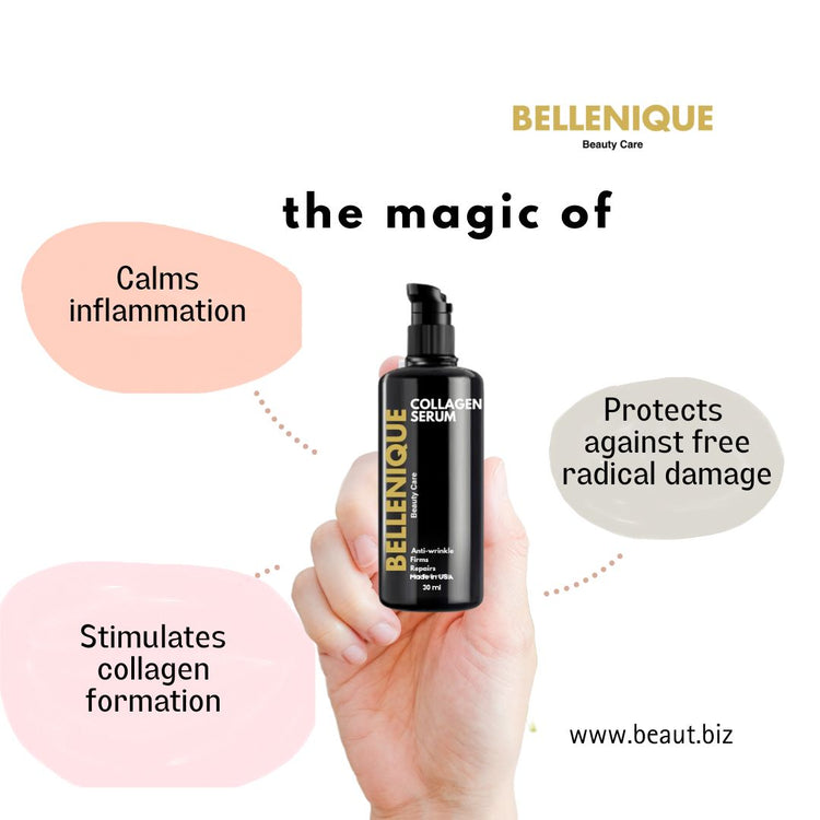 Belenique Collagen Serum Calms inflammation stimulates collagen formation and protects against free radical damage