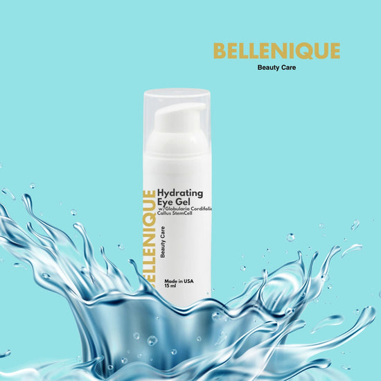 Bellenique Hydrating Eye Gel w/Globularia Cordifolia Callus StemCell hydrates and Prevents cellular water loss. 15ml Made in USA