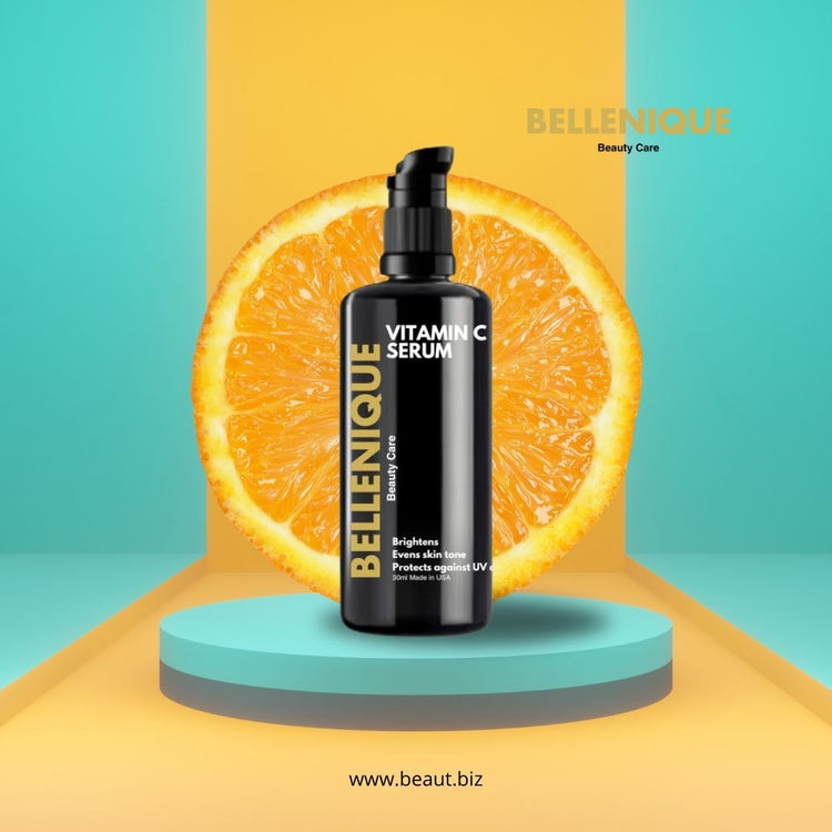 Bellenique Vitamin C Serum Helps slow down premature skin aging Brightening and evening out skin tone Boosting collagen production Nourishes and repairs damaged skin 