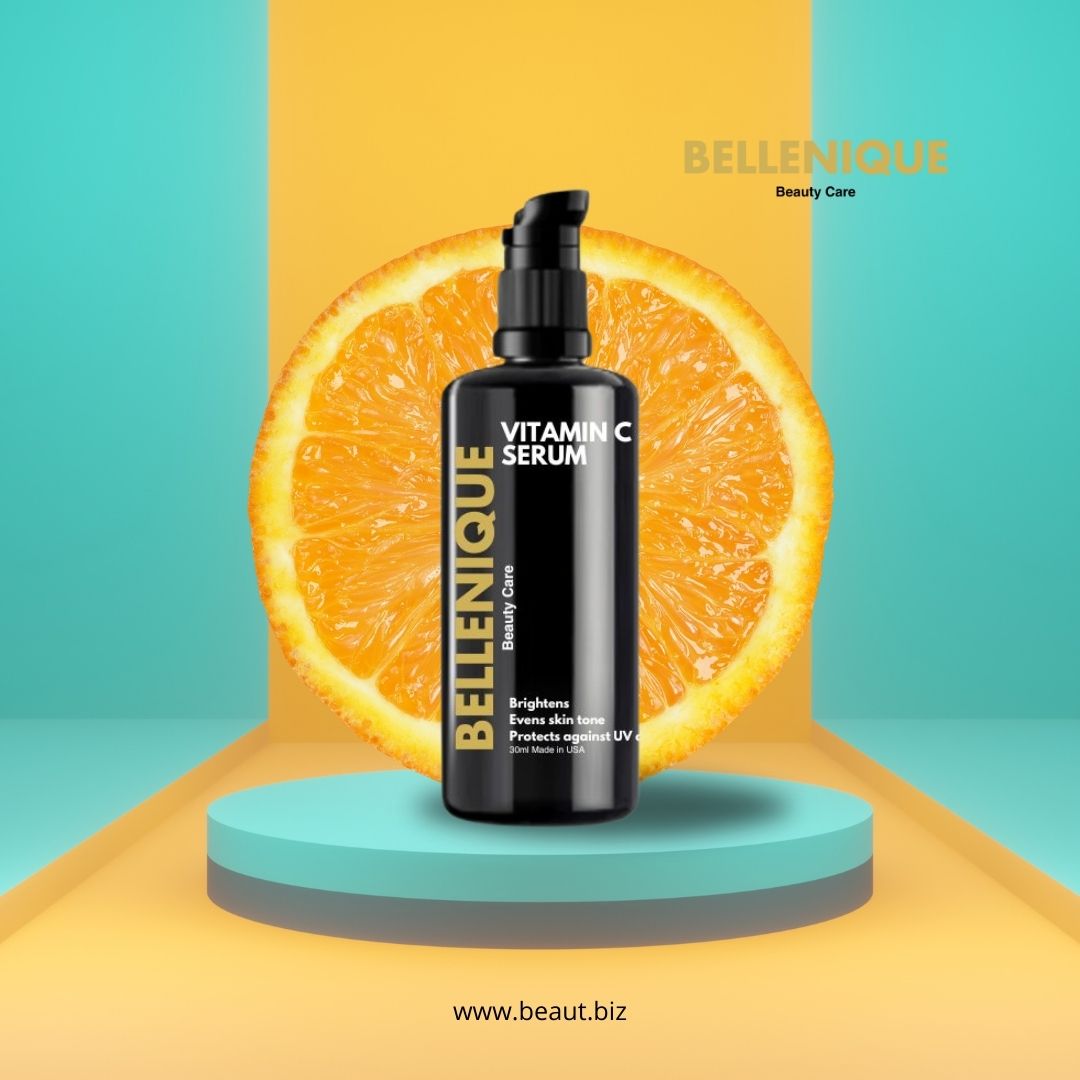 Bellenique Vitamin C Serum Helps slow down premature skin aging Brightening and evening out skin tone Boosting collagen production Nourishes and repairs damaged skin 