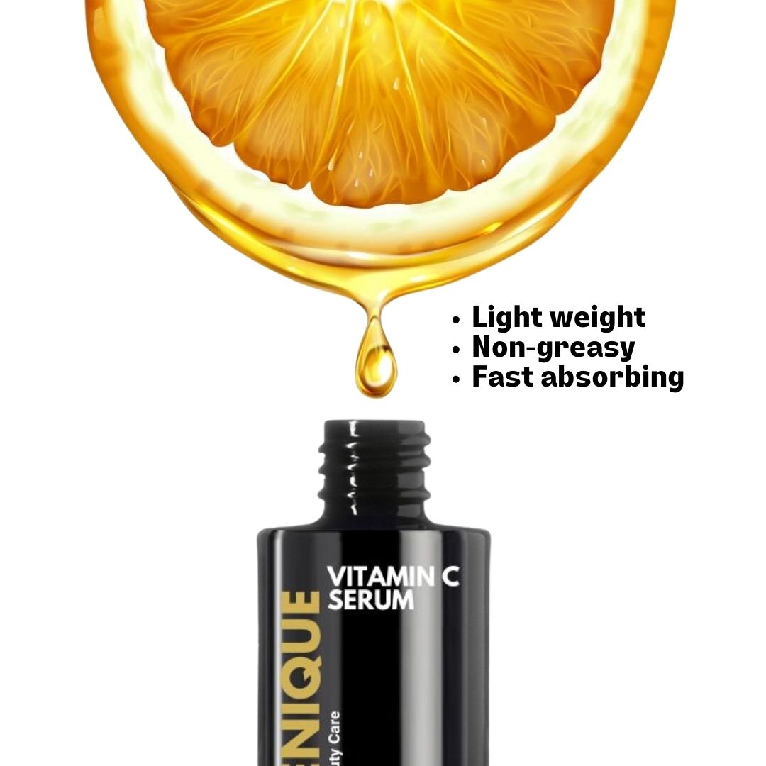 Bellenique Vitamin C serum is light weight Non greasy and Fast absorbing