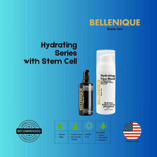 2024 Bellenique Hydrating Duo with Globularia Cordifolia Callus Stemcell with Hydrating Face Serum (30ml) and with Hydrating Face Moist (50ml) Made in USA