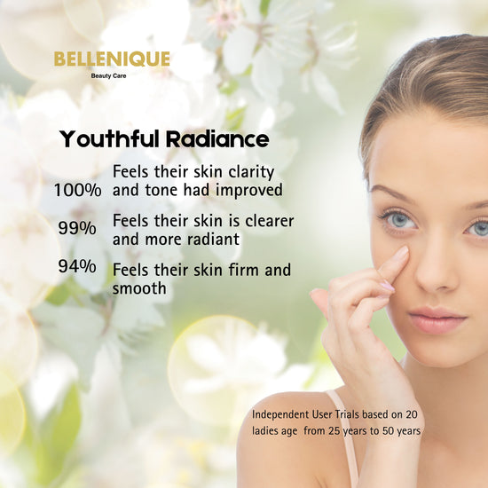 2024 Bellenique Youthful Radiance Addresses uneven skin tone to promote a smoother, younger-looking visage with a healthy glow. 50ml Made in USA