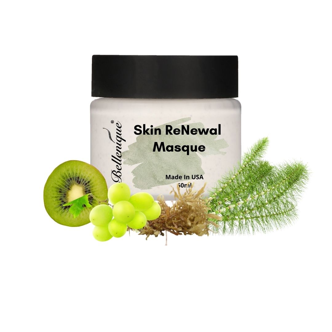 Bellenique Skin ReNewal Masque addresses uneven skin tone to promote a smoother, younger-looking visage with a healthy glow.60ml Made in USA - BEAUT.