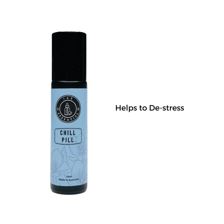 JAS ESSENTIAL Chill Pill Essential Oil Roller Calms the mind and Evokes enthusiasm Made in Australia (10ml) - BEAUT.