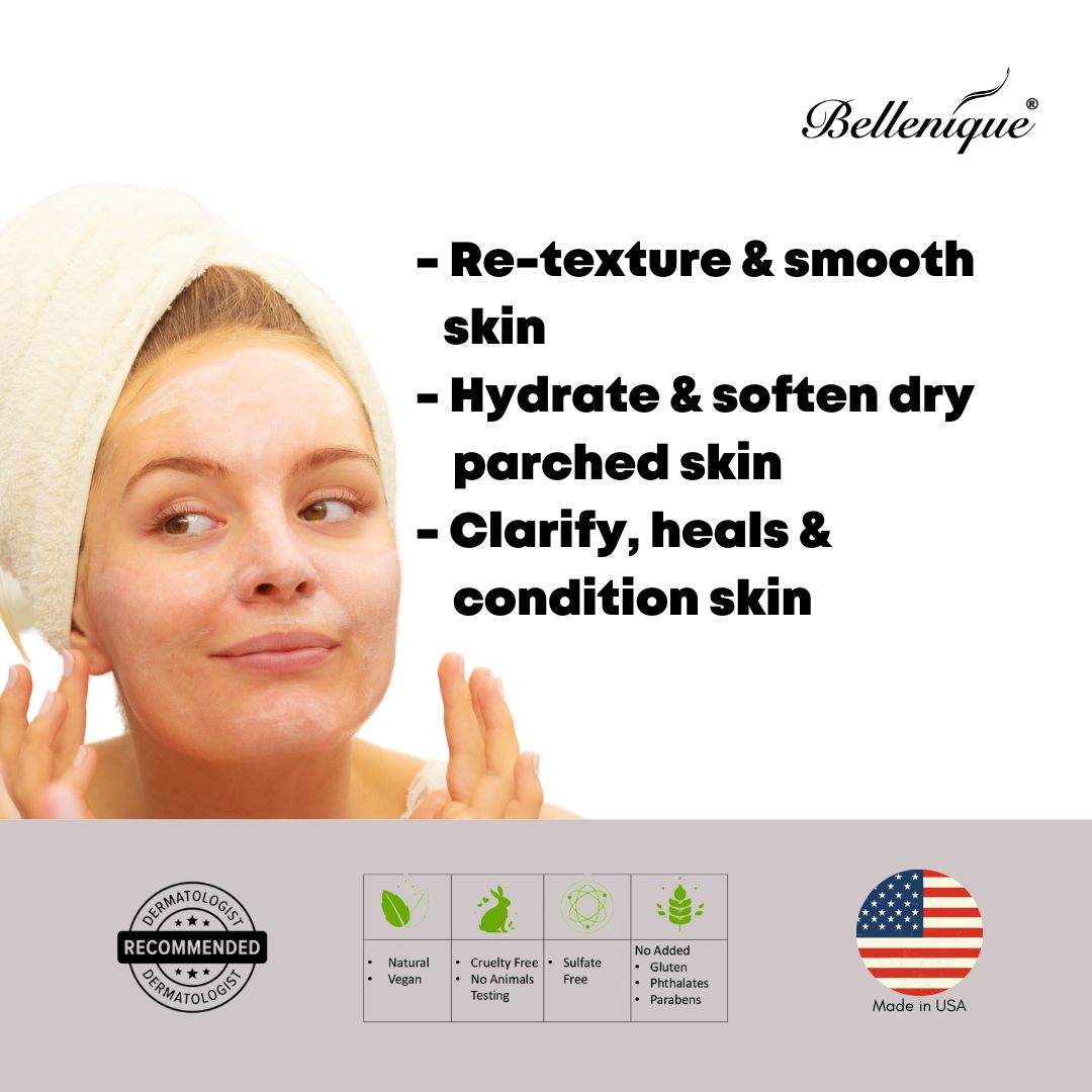Bellenique Enzyme Masque with special active Papaya Enzyme in a crème base masque to re-texture and smooth the surface of the skin. 60ml Made in USA - BEAUT.