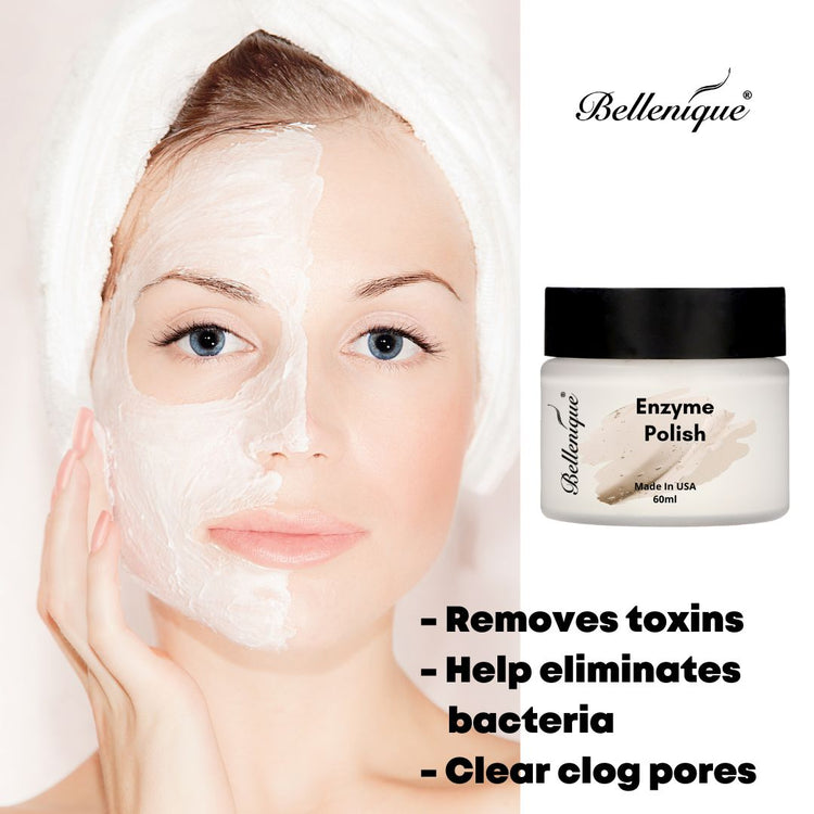 Bellenique Enzyme Polish Removes toxins Help eliminates bacteria Clear clog pores 60ml Made in USA - BEAUT.
