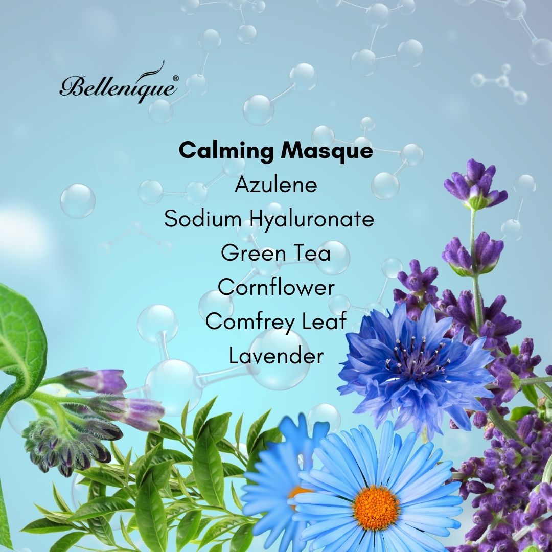 Bellenique Calming Masque soothe and reduce irritation due to sunburn, chemical peels or laser treatment 6 0ml Made in USA - BEAUT.