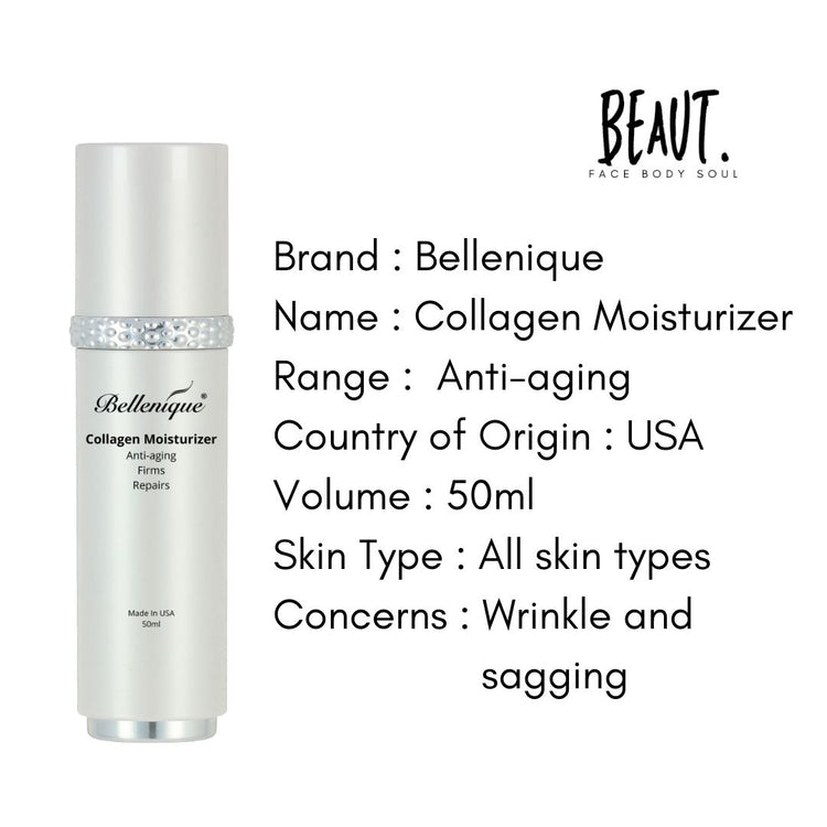 Bellenique Collagen Moisturizer Plumps, lifts, firms Erases and prevents wrinkles 50ml Made in USA - BEAUT.