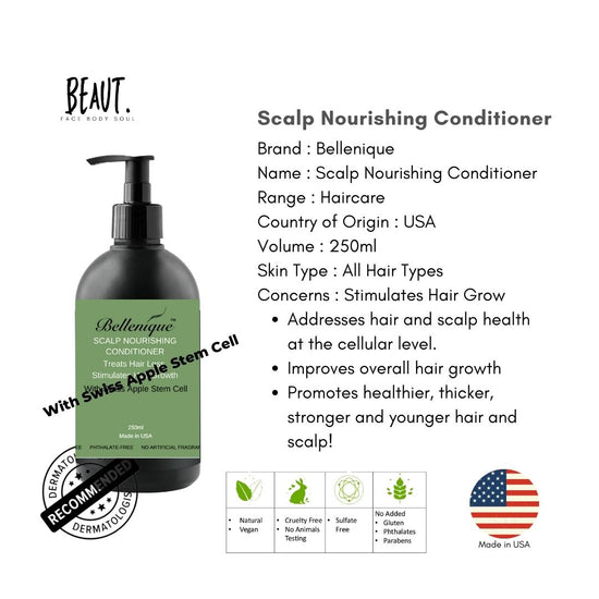 Bellenique Nourishing Shampoo with Swiss Apple Stem Cell Promotes Healthy Hair Grow 250ml Made in USA - BEAUT.