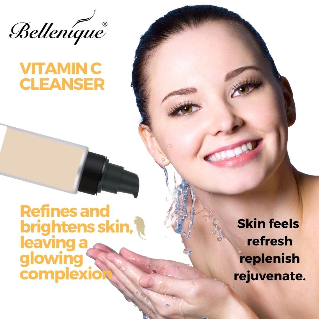 Bellenique Vitamin C Cleanser is Sulfate free. Refines skin texture, reduces wrinkle appearance. 150ml Made in USA - BEAUT.