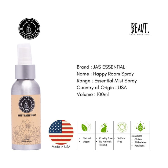 JAS ESSENTIAL Happy Room Spray 100ml Made in USA - BEAUT.