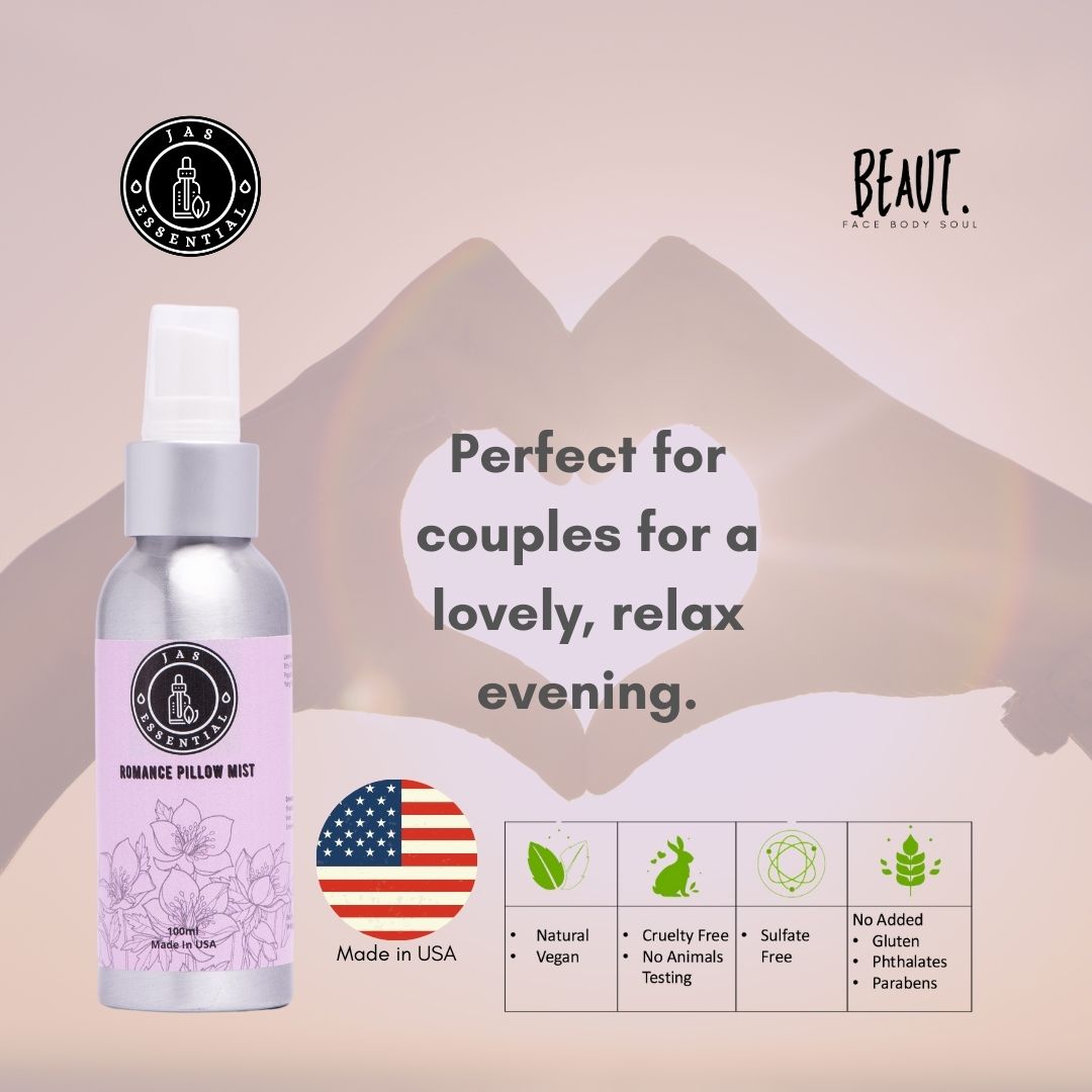 JAS ESSENTIAL Romance Room Mist Spray/Pillow Spray 100ml Made in USA - BEAUT.