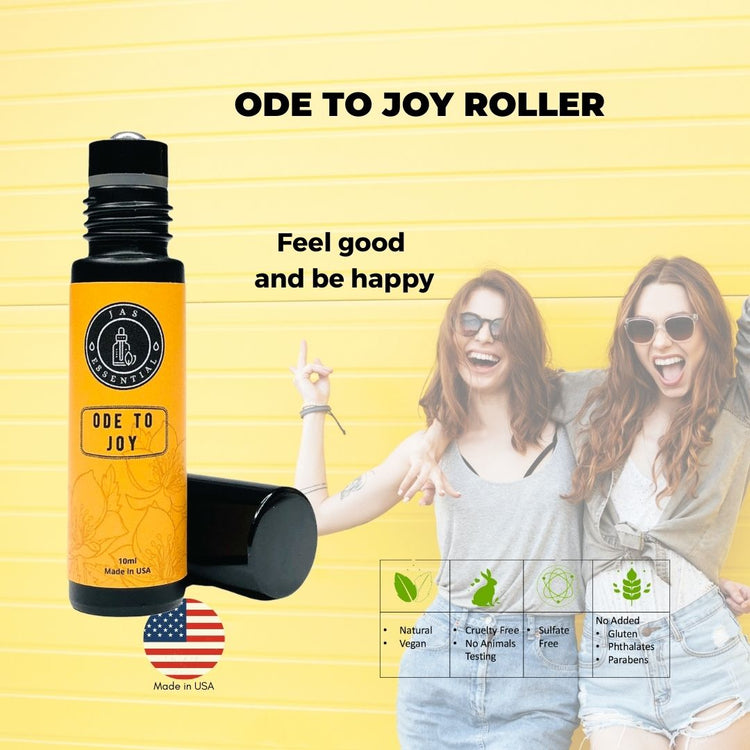 JAS ESSENTIAL Ode To Joy Essential Oil Roller Feel good and be happy 10ml Made in USA - BEAUT.