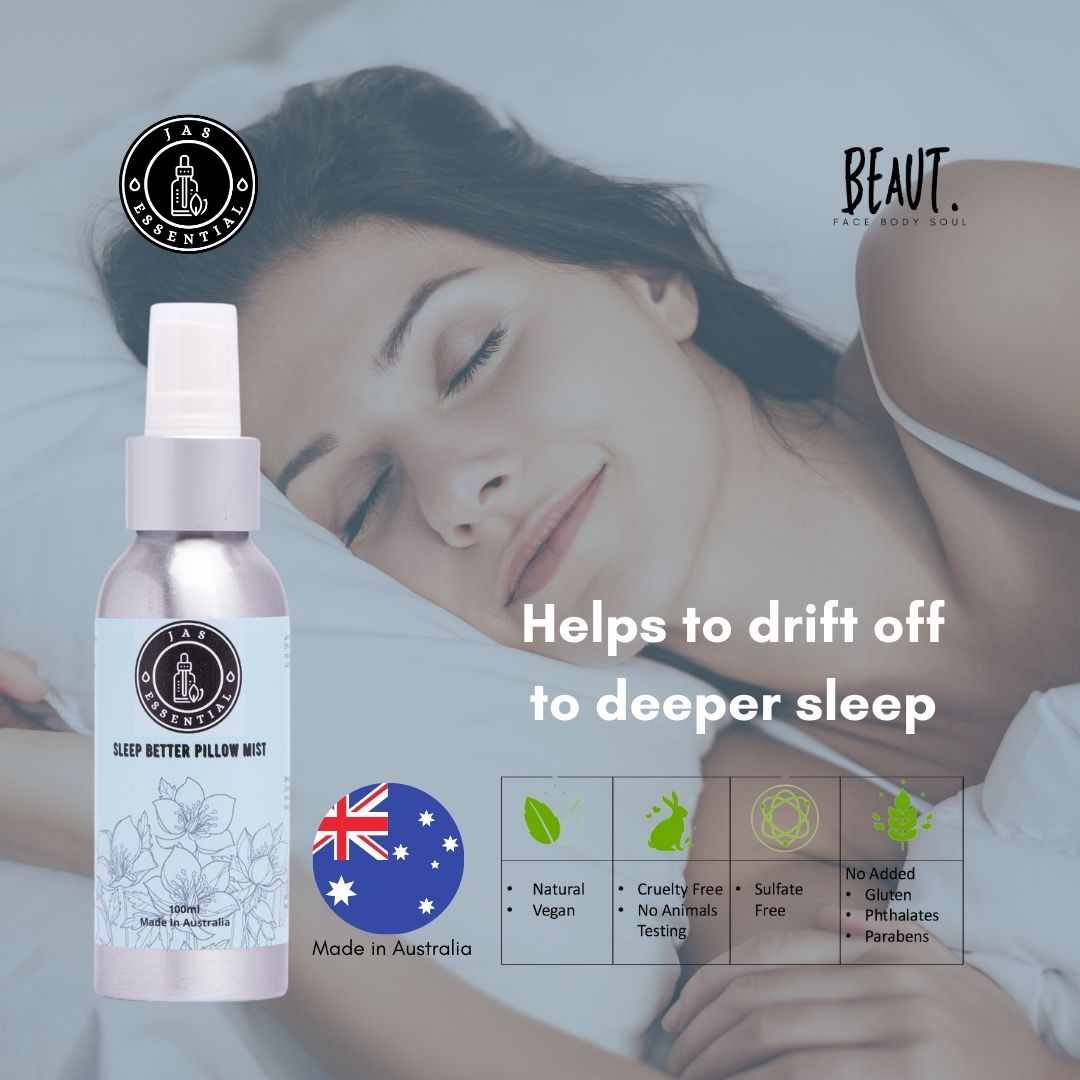 JAS ESSENTIAL Sleep Better Pillow Mist 100ml Made in Australia - BEAUT.